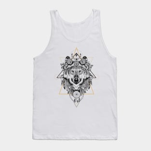 Wolf in aztec style Tank Top